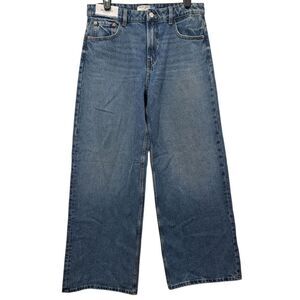 Next Wide Leg Mid Rise Jeans Size 6R Mid Blue NWT